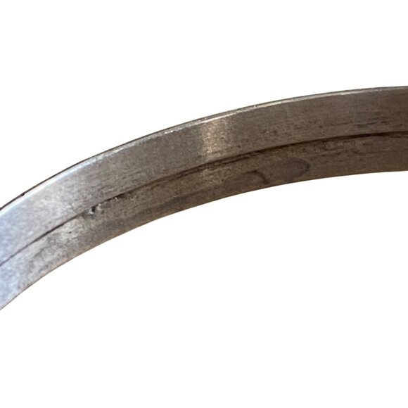 Native American Sterling Silver & Moonstone Cuff Bracelet With Swirl Design - Picture 9 of 14